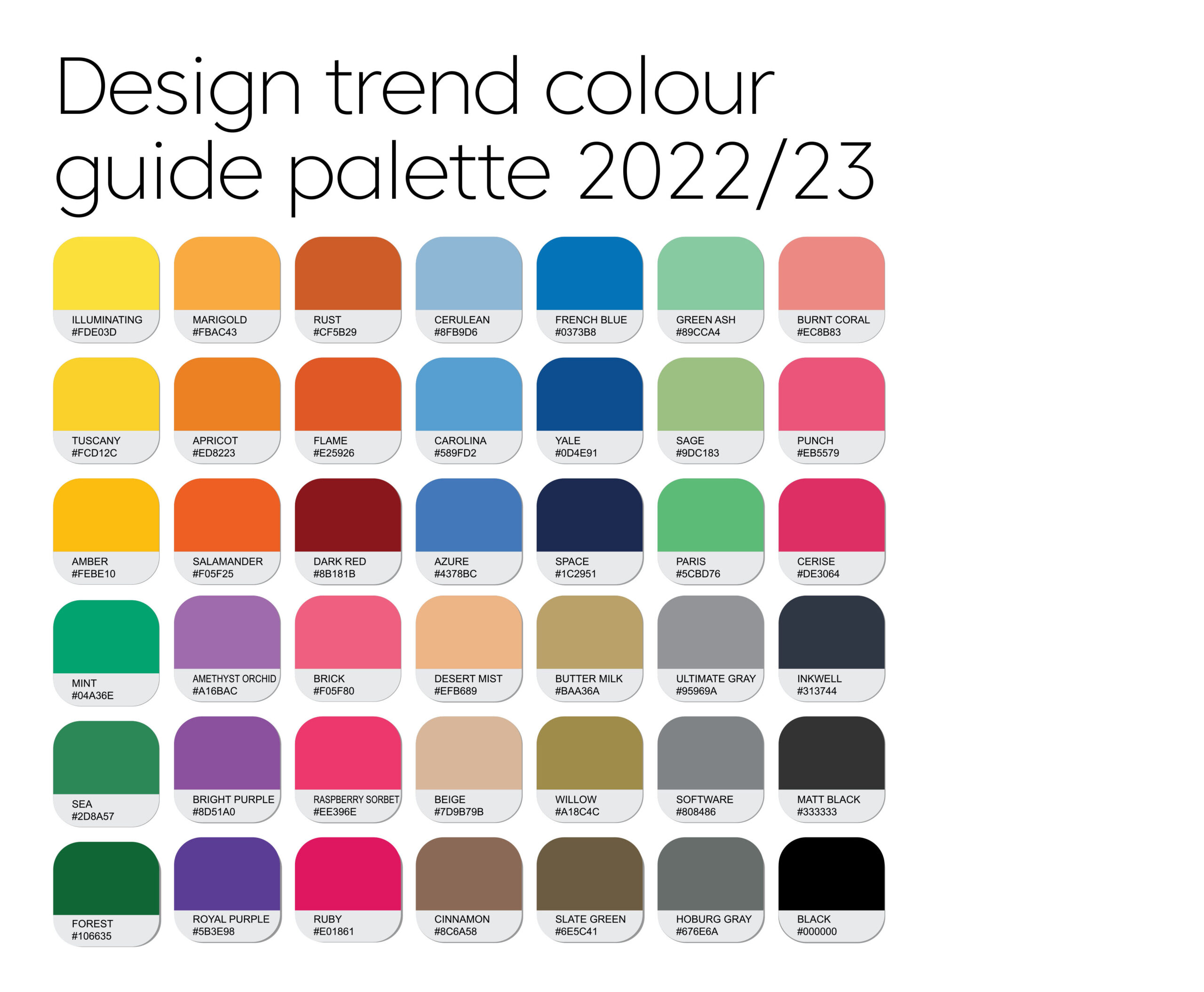 Colour Palettes for 2022/23